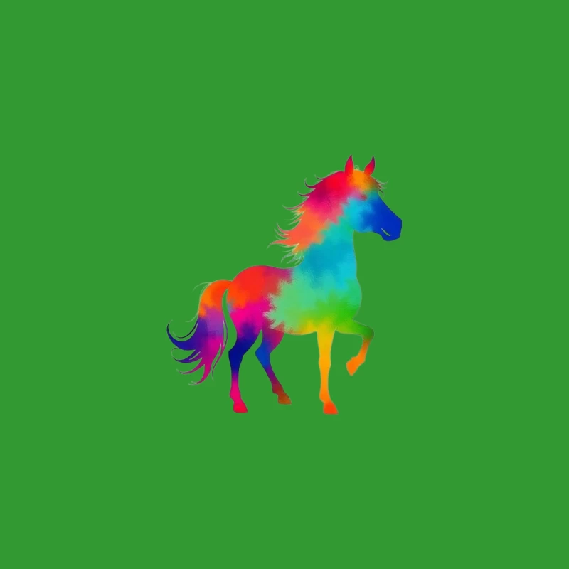 Colorful horse Silhouette Desk Mat