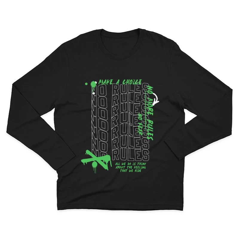 Keine Regeln Skateboard Grafik Herren Langarm T-Shirt