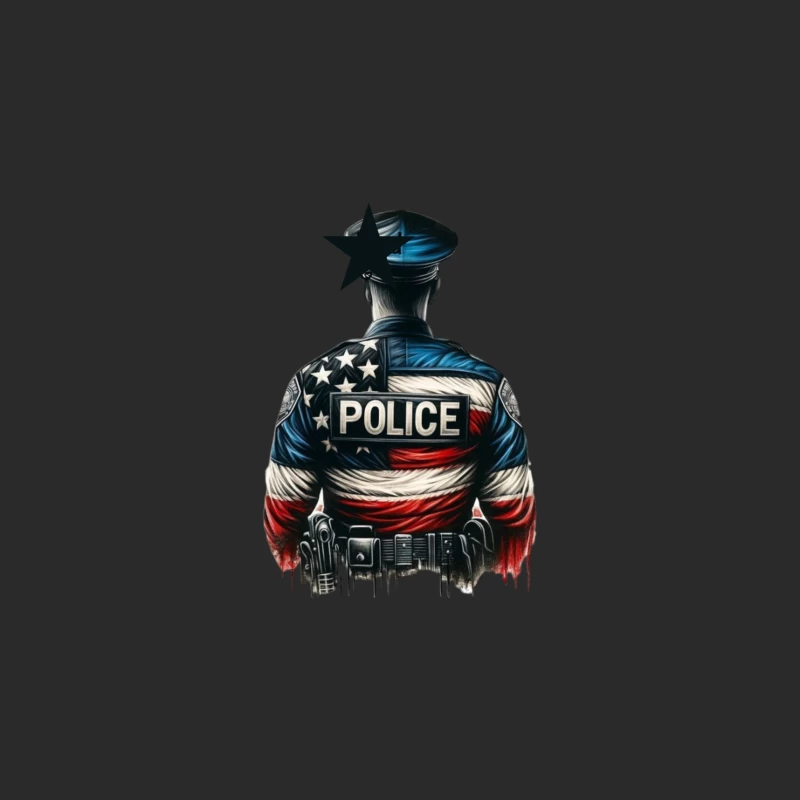 Patriotic Police Art Illustration Baseball Cap