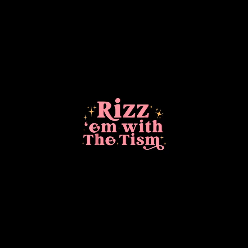 Retro Pink Typography: "Rizz em with The Tism" with Sparkles iPhone Case