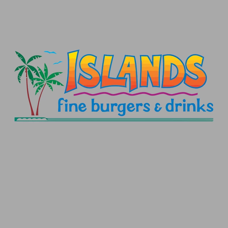 Islands Restaurant Tropical-Themed Burger & Drinks Logo Male Pullover Hoodie