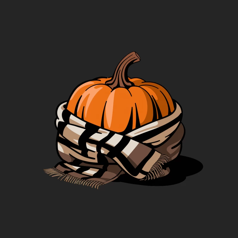 Cozy Autumn Pumpkin Wrapped in Scarf Female Pullover Sweatshirt