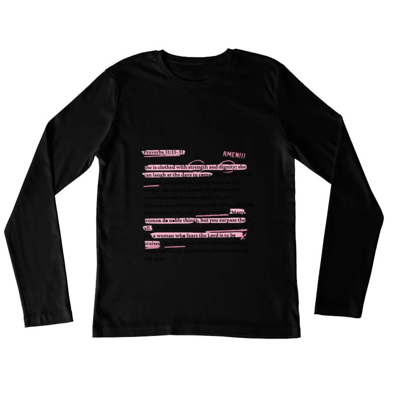 Versets bibliques inspirants sur les femmes fortes Femme Manches Longues T-Shirt