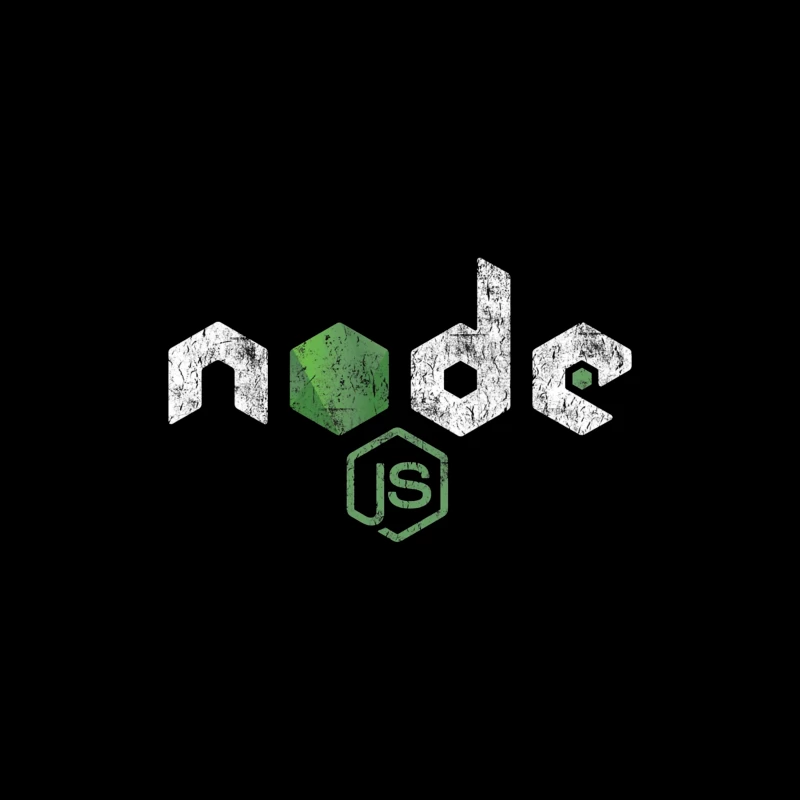 Node.js Programming Technology Logo with Distressed Effect Desk Mat