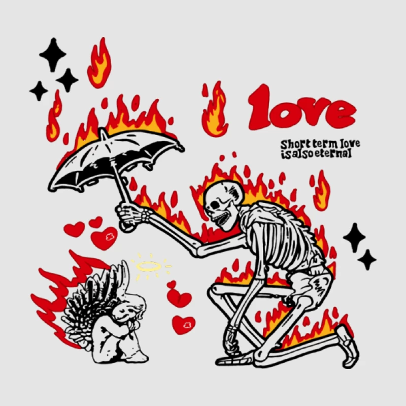 Skelett beschützt Igel in Flammen Damen Pullover Hoodie