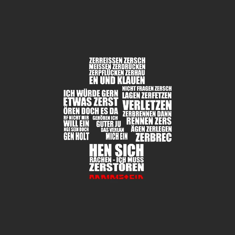 Rammstein Typography Art with German Text on White Background Baseball Cap