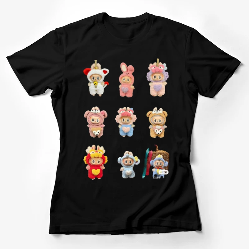 Niedliche Plüschfiguren in Tierkostümen Damen T-Shirt
