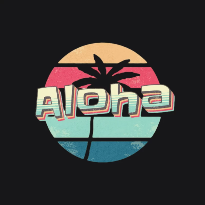 Conception Vintage Aloha avec Palmier Homme Sweat à capuche