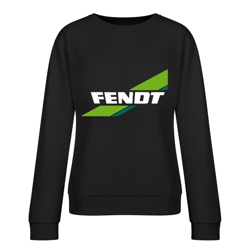 Fendt Agricultural Machinery Logo with Green Diagonal Stripes Female Pullover Sweatshirt