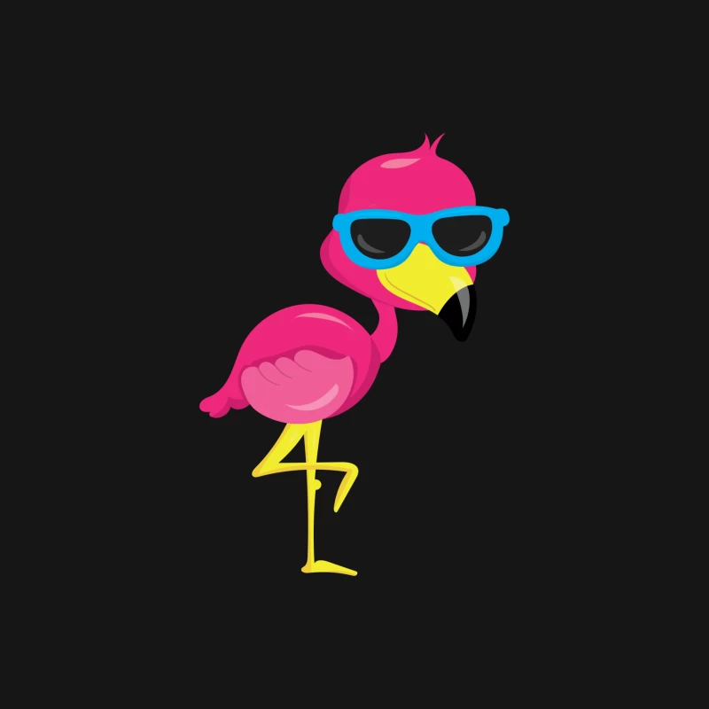 Flamant rose cool avec lunettes de soleil Homme Manches Longues T-Shirt