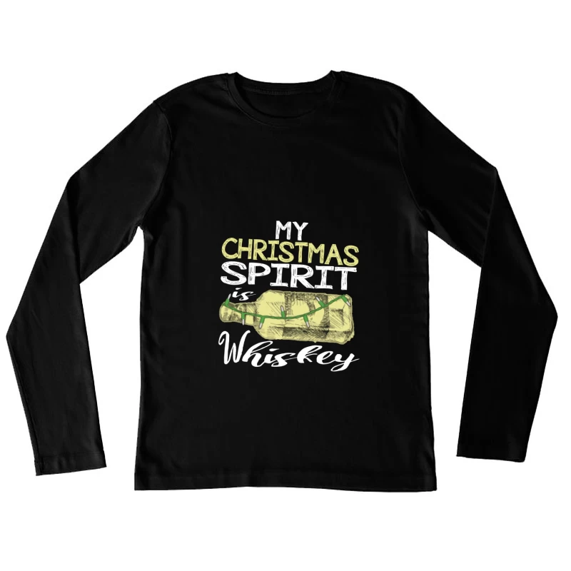 L'esprit de Noël avec Whisky Femme Manches Longues T-Shirt