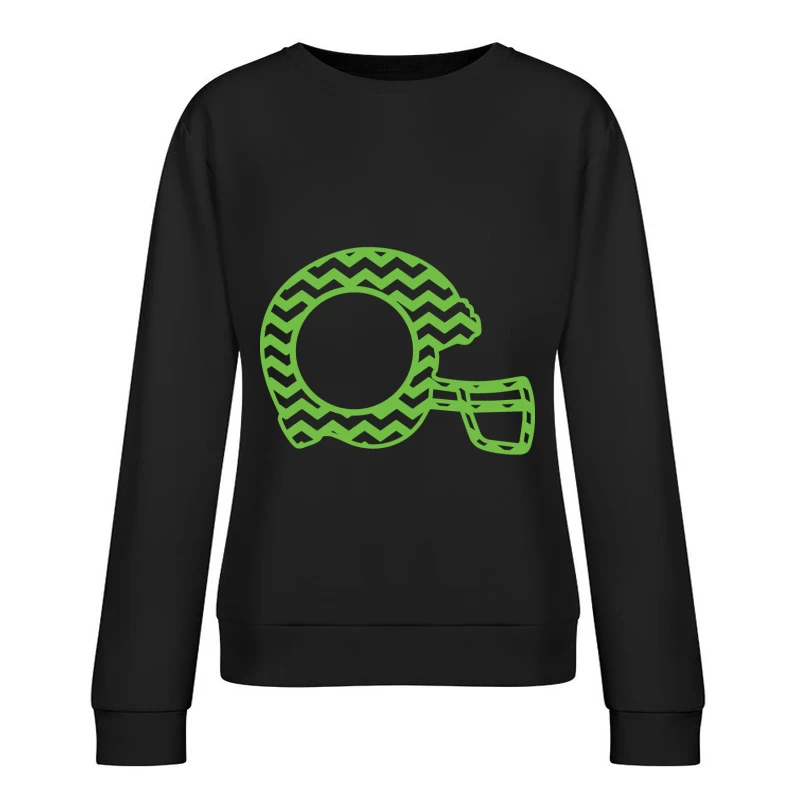 Casque de football vert en zigzag Femme Sweat-shirt à enfiler