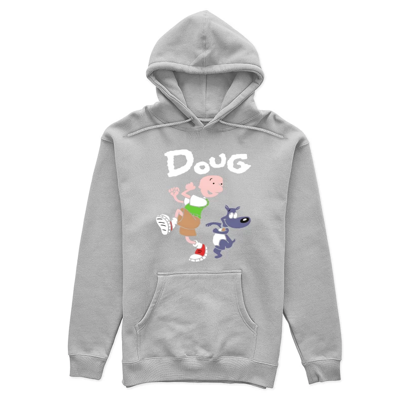 Cartoon Character Running with Dog Female Pullover Hoodie