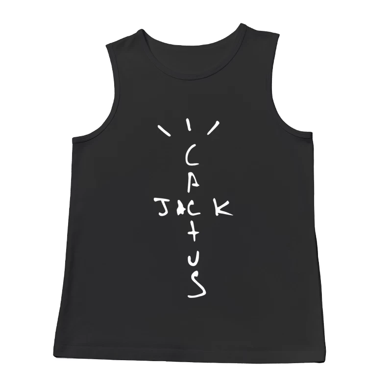 Simple Black and White Letter Sketch Male Tank Top