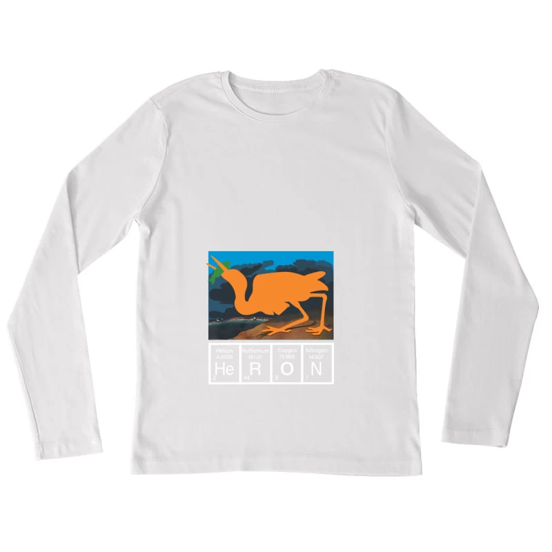 Kreativer Vogel mit chemischen Elementen Damen Langarm T-Shirt