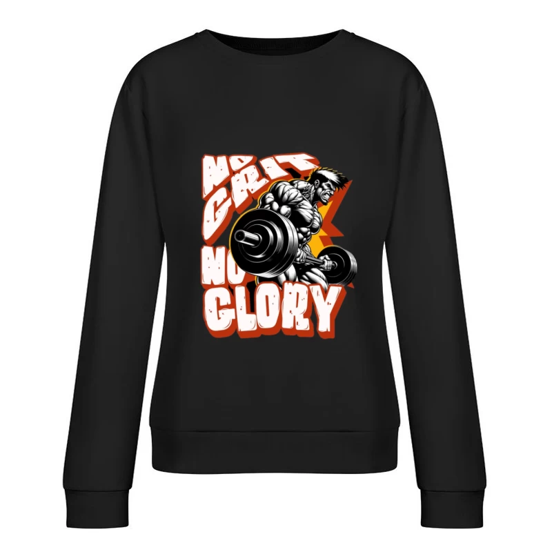 Bodybuilder avec haltère et slogan motivant Femme Sweat-shirt à enfiler