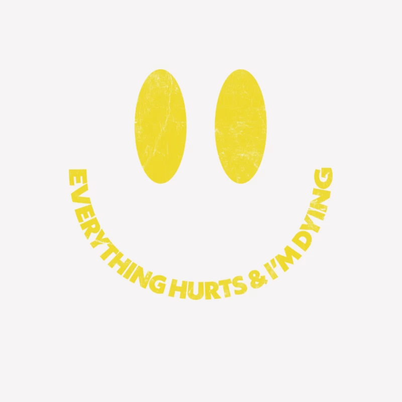 Yellow Smiley Face with Emotional Typography Female T-Shirt