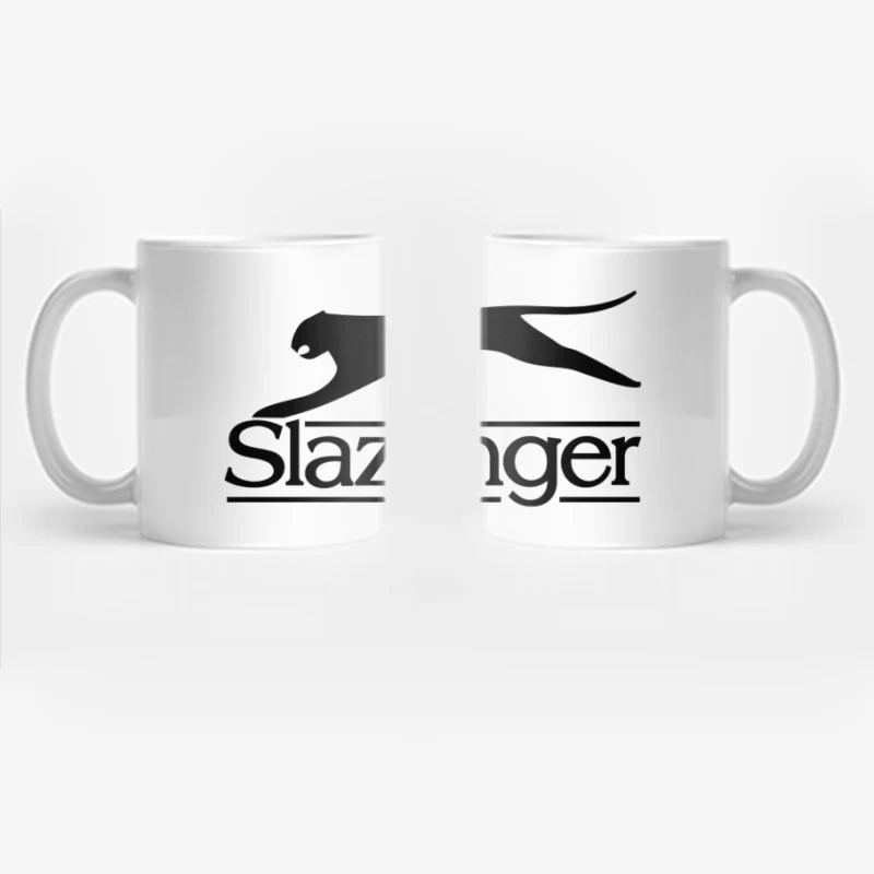 Slazenger Sports Brand Logo with Black Panther Silhouette Coffee Mug