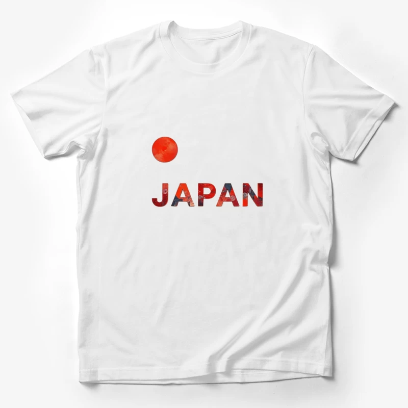 Minimalist Japanese Flag Design with Typography Male T-Shirt