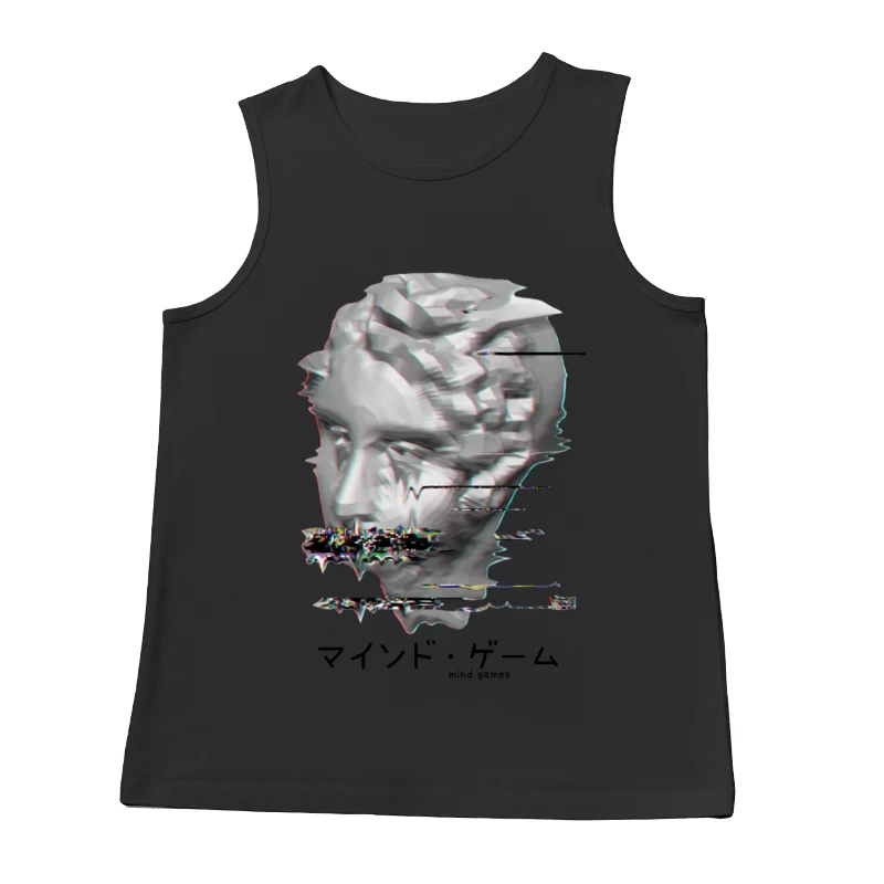 Verzerrtes Gesichtsskulpturdesign Herren Tanktops