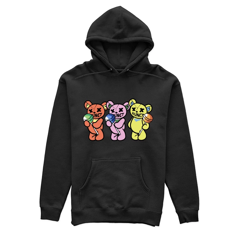 Bunte Teddybären mit Lutschern Damen Pullover Hoodie