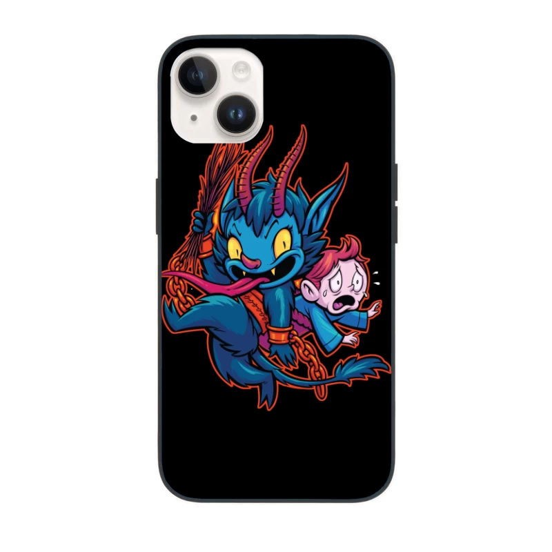 Playful Demon with a Child iPhone Case