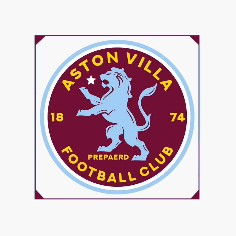 Aston Villa Football Club Historic Crest with Rampant Lion Cotton Tote Bag