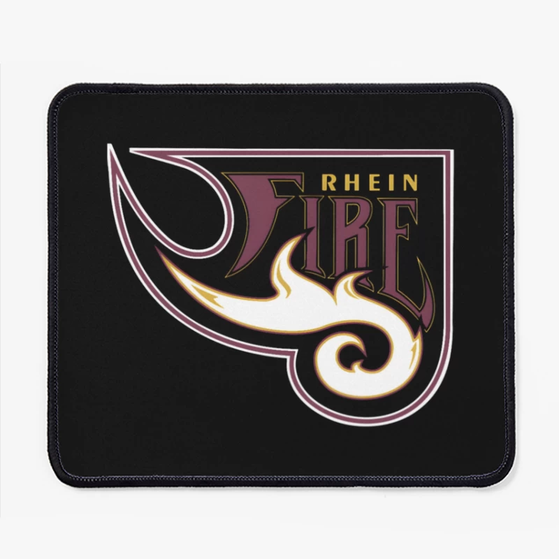 Rhein Fire Professional Football Team Logo with Stylized Flame Design Mouse Pad