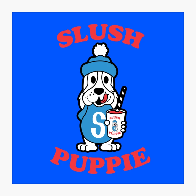 Slush Puppie: Iconic Cartoon Dog Mascot for Frozen Beverage Brand Pin