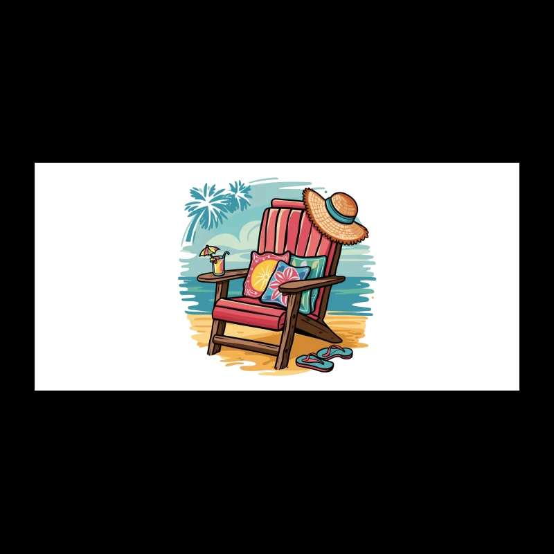 Relaxing Beach Chair Setup with Summer Accessories Coffee Mug