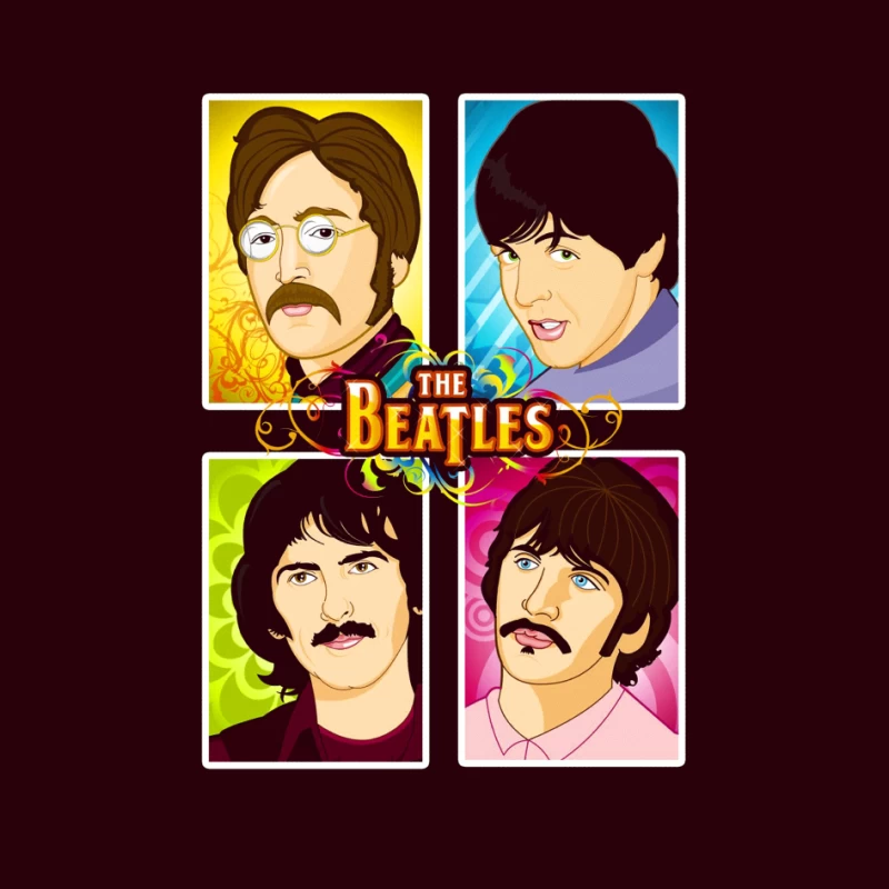 The Beatles Illustrated Portraits Pin
