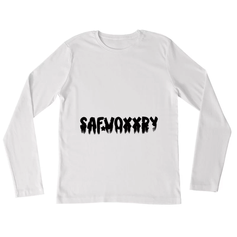 Graffiti-Stil Schriftzug Damen Langarm T-Shirt