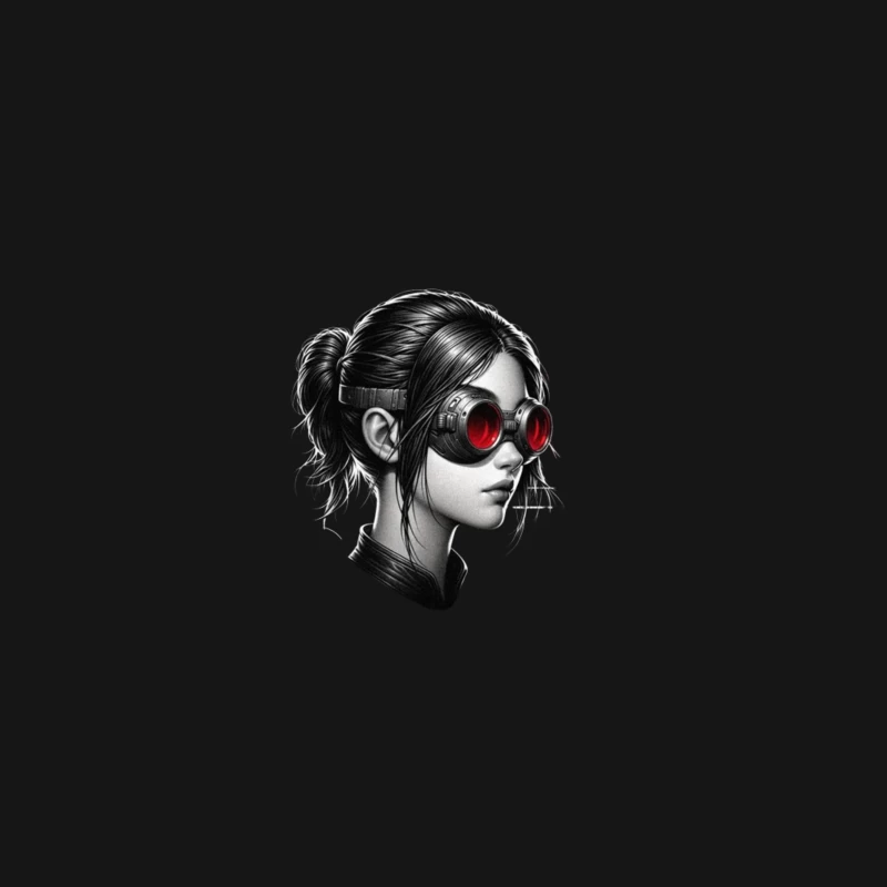 Monochrome Portrait with Red Steampunk Goggles Desk Mat