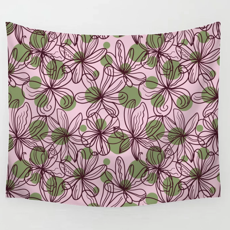 Elegant Floral Whimsy – Botanical Pattern Tapestry