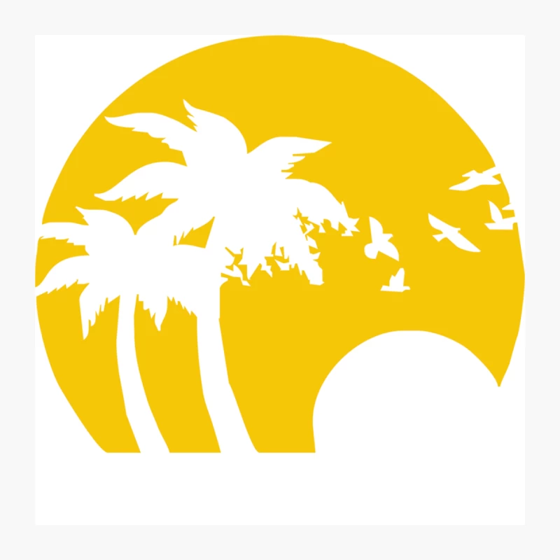 Beach Silhouette Birds Sand Sunset Pin