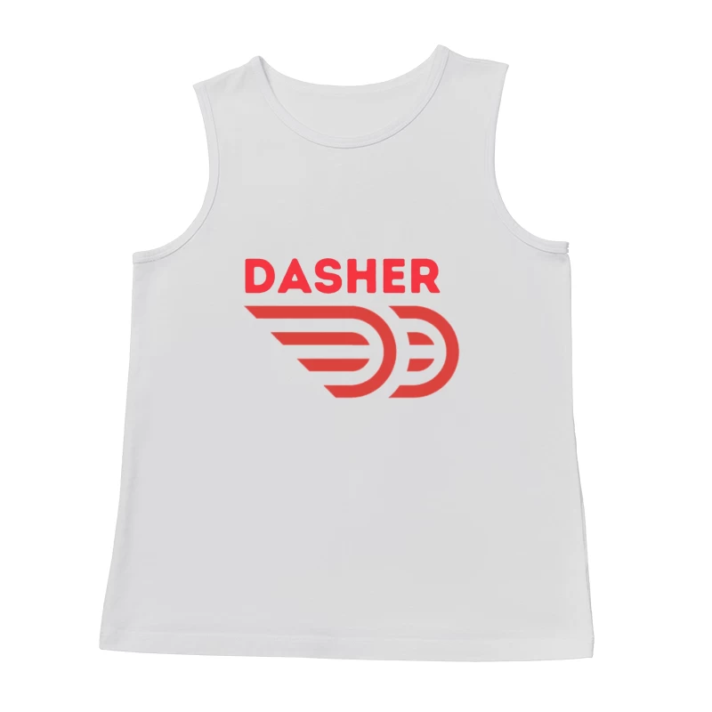 Red Minimalist Dasher Delivery Service Logo Male Tank Top