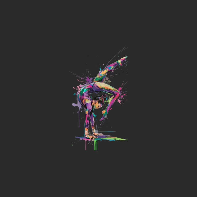 Vibrant Abstract Gymnast Painted with Splashes of Color Baseball Cap
