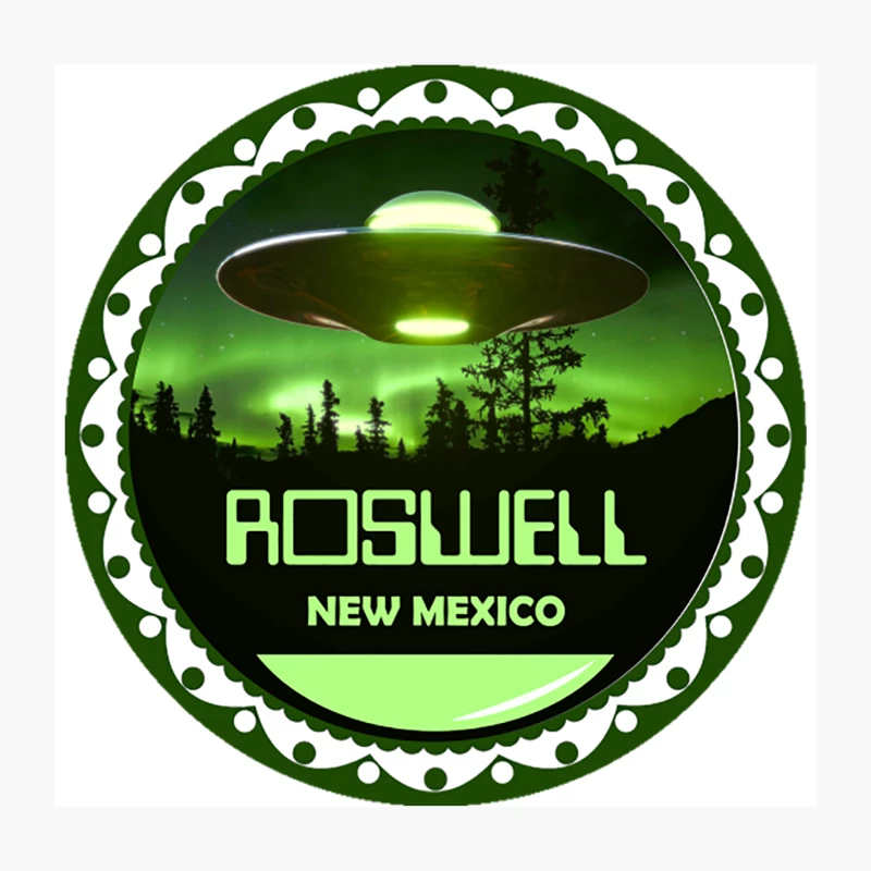 Roswell New Mexico Travel Badge Throw Pillow