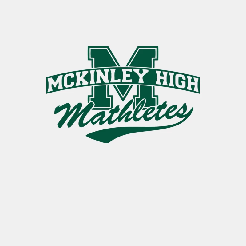 McKinley High Mathletes: Green and White School Logo Male Tank Top