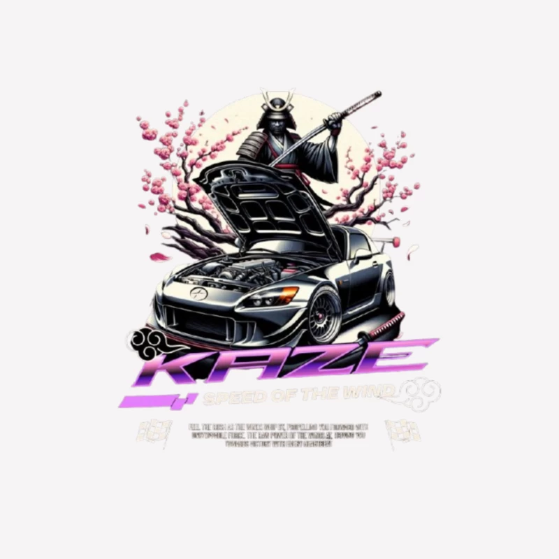 Samurai Warrior Honda S2000 with Cherry Blossoms in Anime Style Female T-Shirt