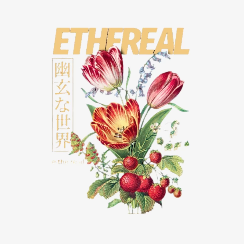 Illustration florale éthérée Homme Sweat-shirt à enfiler