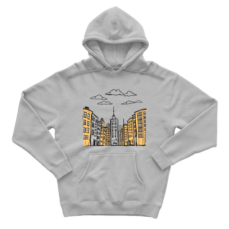 Cityscape Illustration Male Pullover Hoodie