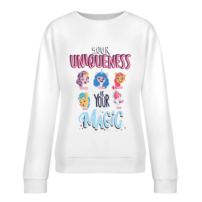 Einzigartigkeit und Magie der Charaktere Damen Pullover Sweatshirt