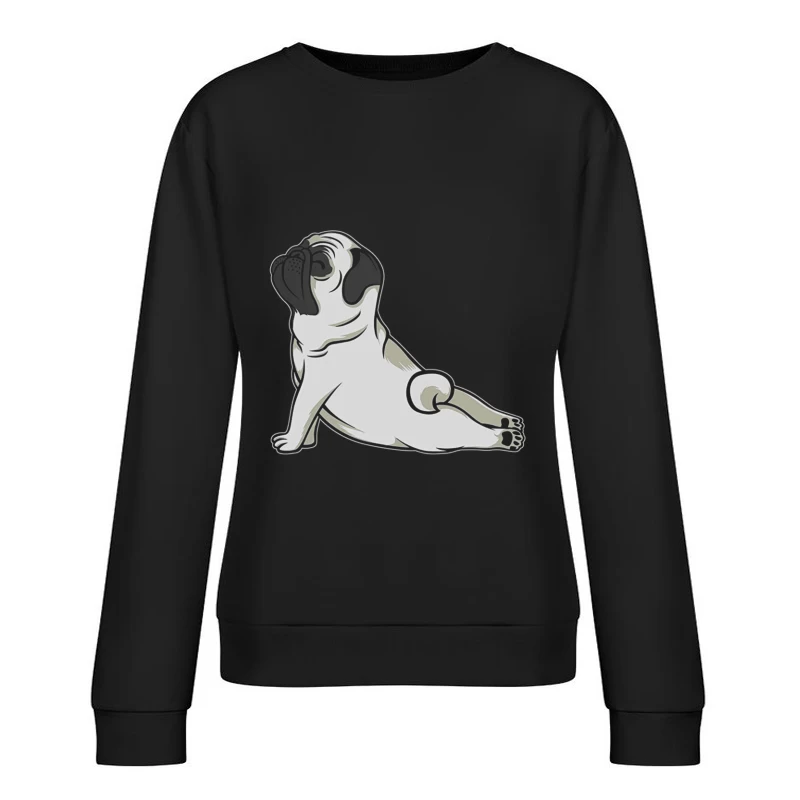 Chien mignon en posture de yoga Femme Sweat-shirt à enfiler