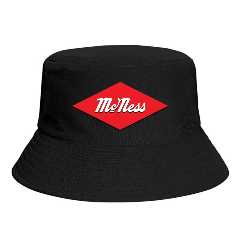 Vintage McNess Diamond Logo in Red and White Bucket Hat