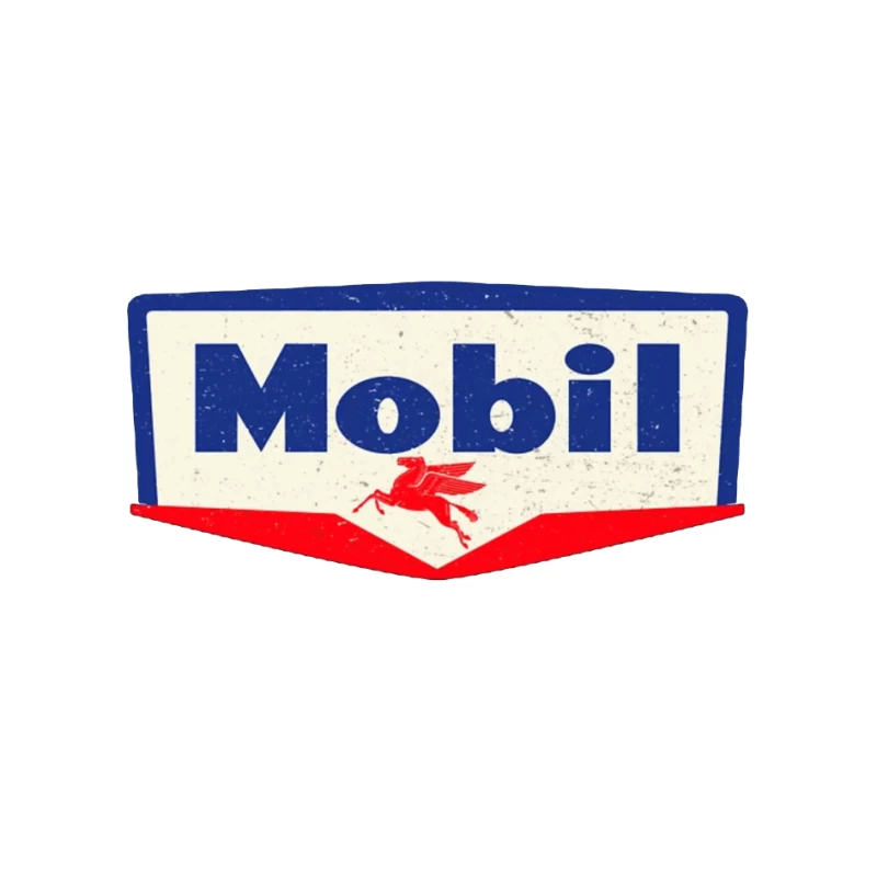 Vintage Mobil Oil Company Logo with Red Pegasus Pin