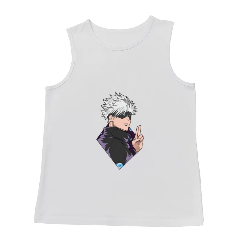 Animecharakter mit weißen Haaren Herren Tanktops