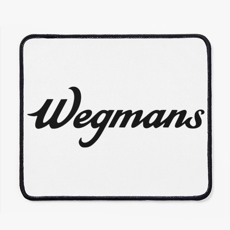 Wegmans Supermarket Chain Logo in Black Script Font Mouse Pad