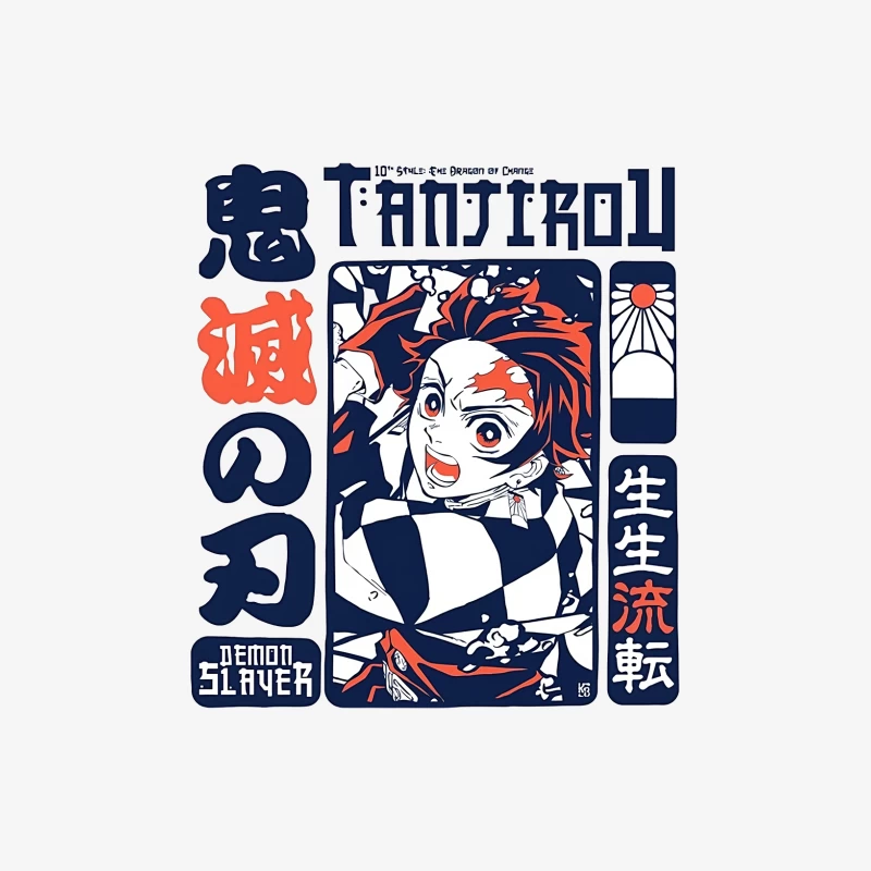 Demon Slayer Tanjiro Design Damen Langarm T-Shirt