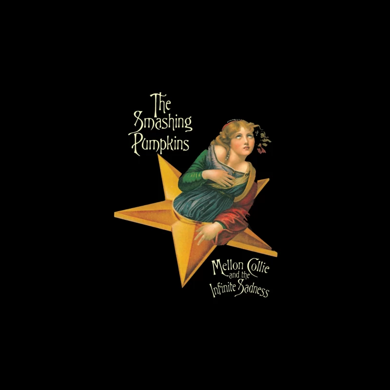 The Smashing Pumpkins' Mellon Collie Album Cover Featuring Classical Art on Golden Star Mouse Pad